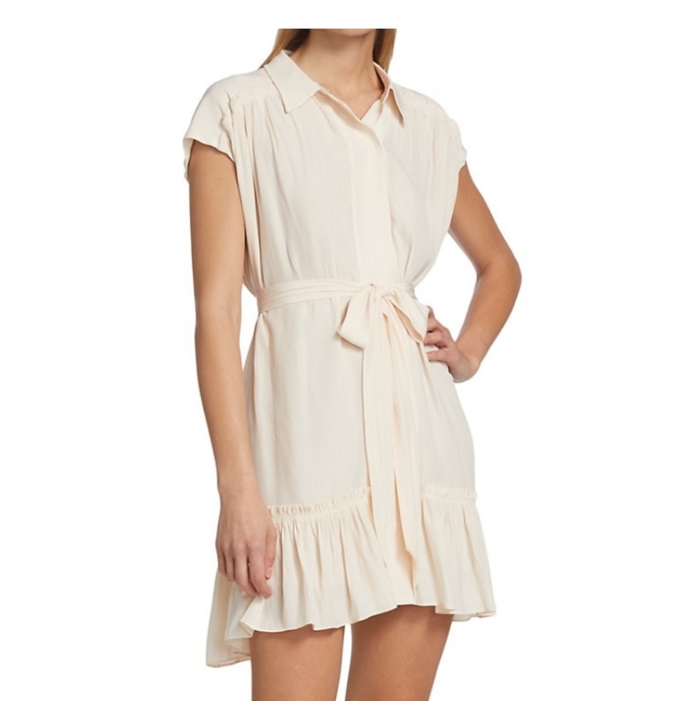 Ramy Brook London Tie Waist Minidress Linen in color